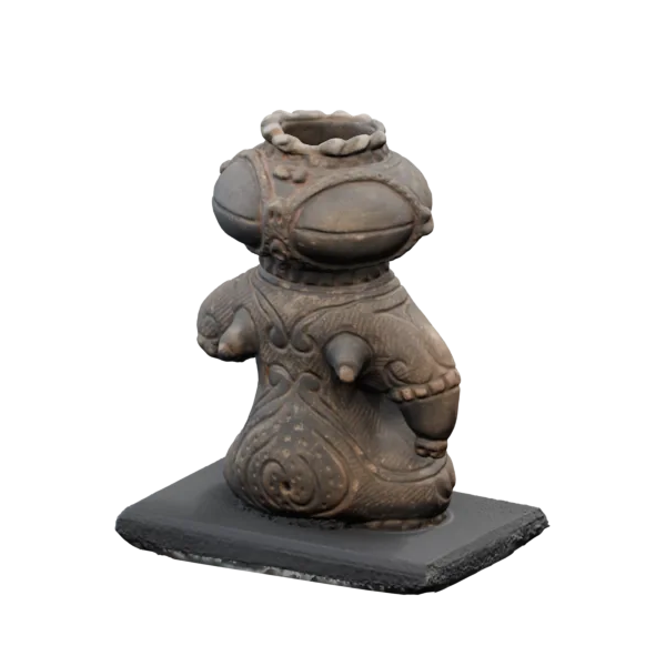 Jomon Goggle Eyed Dogu, shown in a rotating 360-degree view