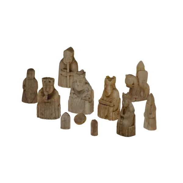 Lewis Chess Set, shown in a rotating 360-degree view