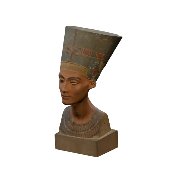 Nefertiti Bust Plaster Cast, shown in a rotating 360-degree view